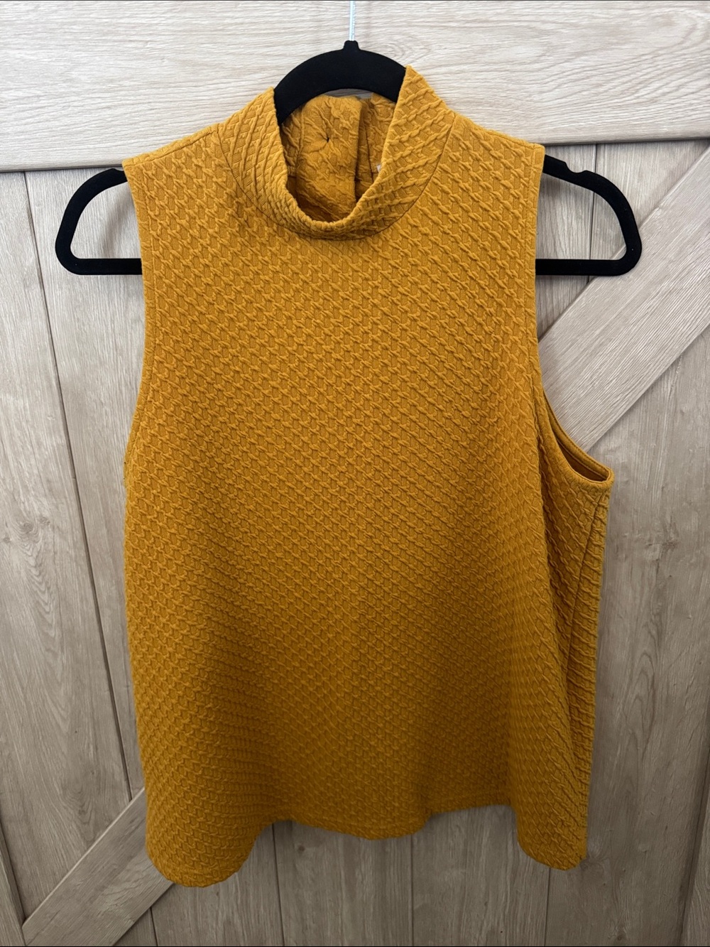 Anthropology- Sleeveless Cowl Turtleneck Sweater Top in Mustard by Anthropology